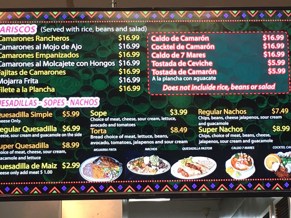 Menu - Taqueria Molcajetes